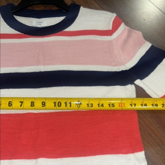 Crown & Ivy Pink, Blue & White Multicolor Striped Long Sweater - Medium - Picture 6 of 6